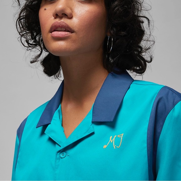 NWT Jordan Colorblock Camp Button Up - Picture 3 of 8